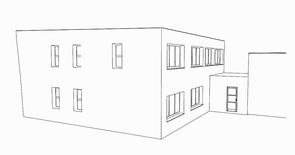 Neubau eines Bürogebäudes inklusive Inneneinrichtung, Ansicht