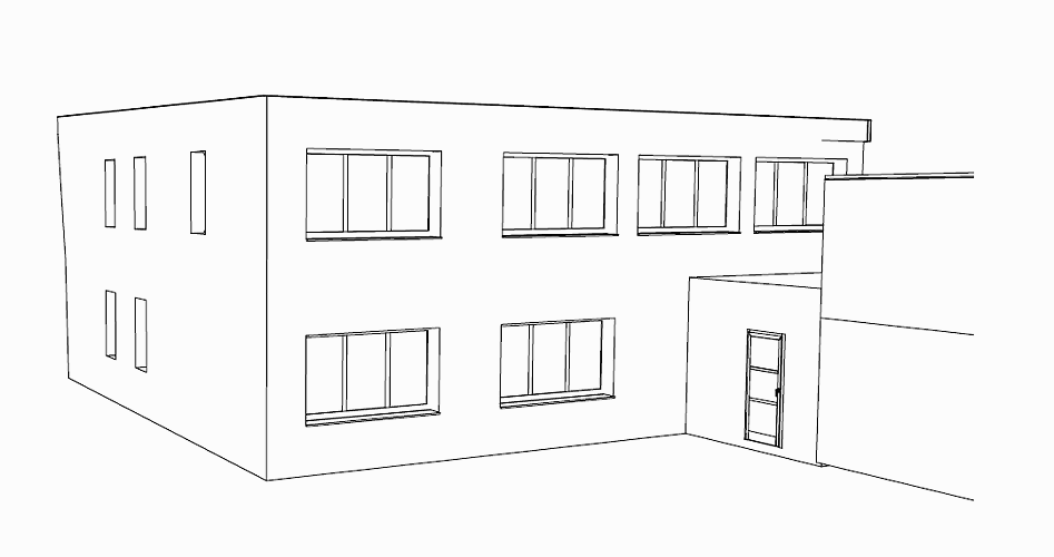 Neubau eines Bürogebäudes inklusive Inneneinrichtung, Ansicht