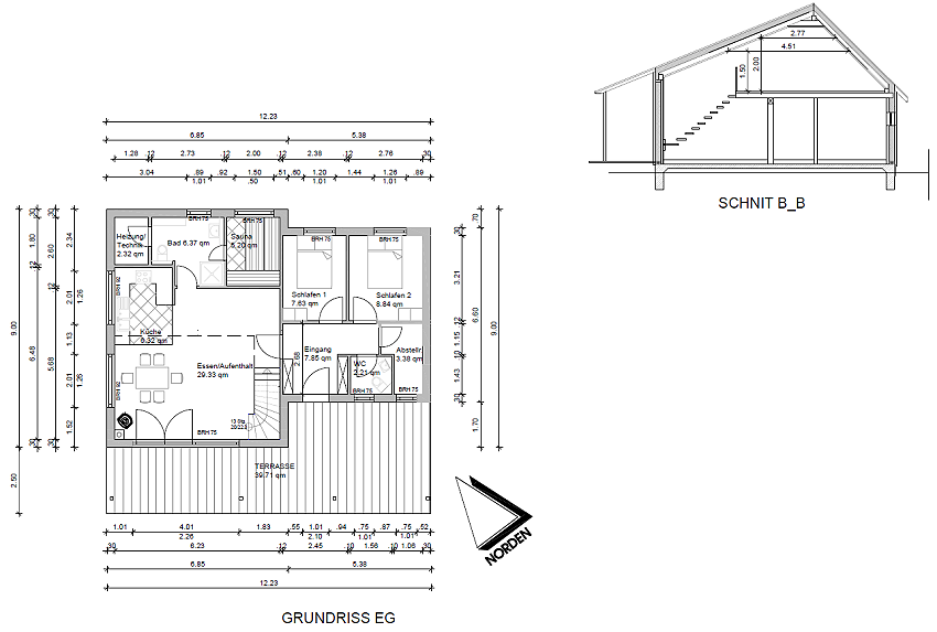 Ferienhaus, Grundriss EG